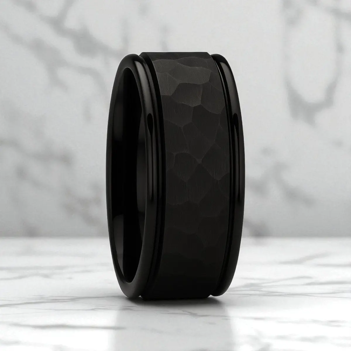 Joiner | Black Hammered Tungsten Wedding Band 1