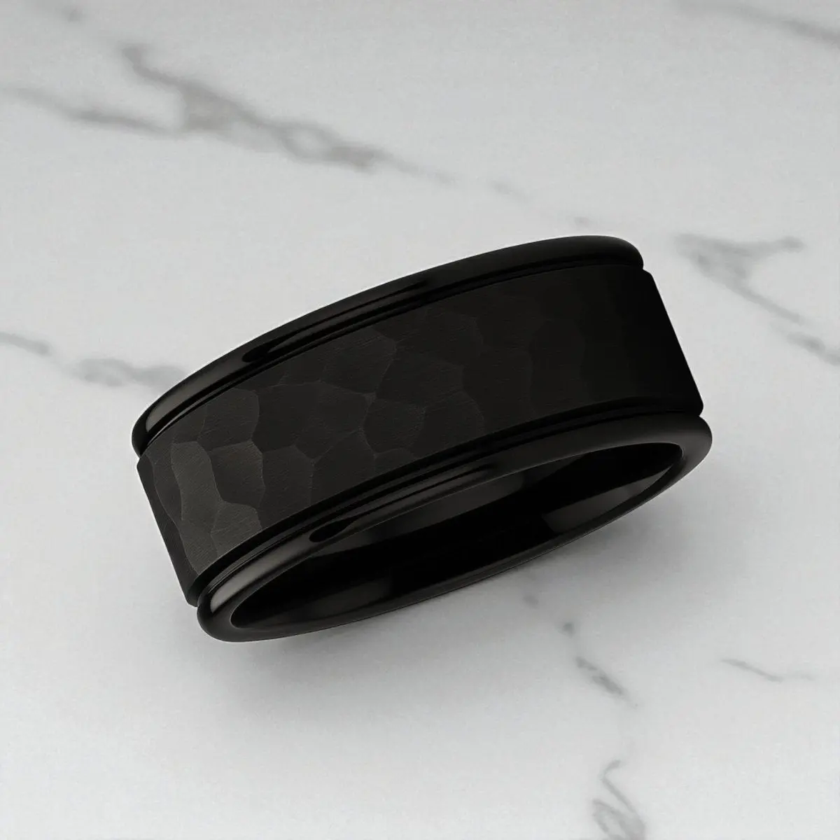 Joiner | Black Hammered Tungsten Wedding Band 3