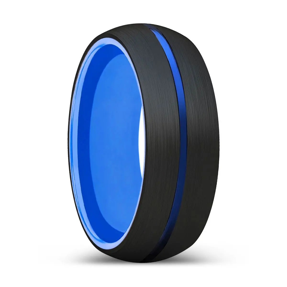 Jolt | Blue Ring, Black Tungsten Ring, Blue Groove, Domed 1