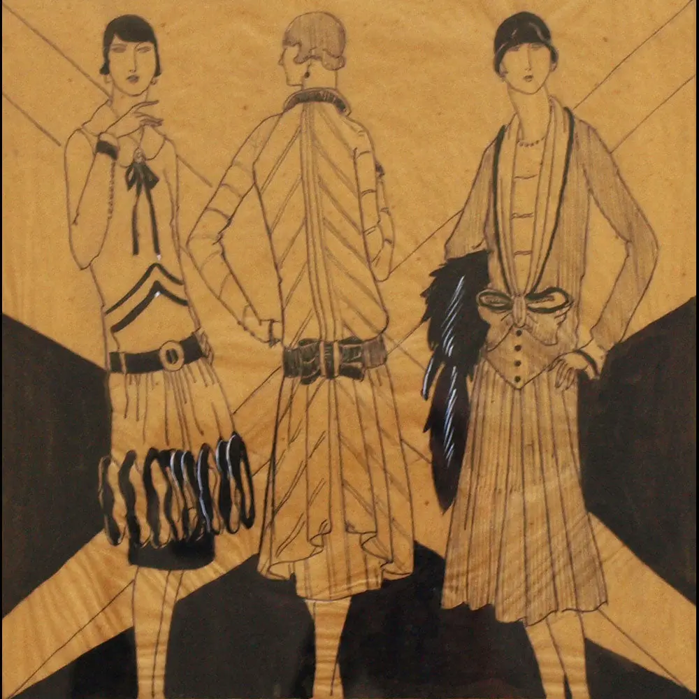 Patou - Trois Modèles De Jean Patou, Dessin De Germaine Joumard Pour Les Idées Nouvelles De La Mode (Circa 1925) 1