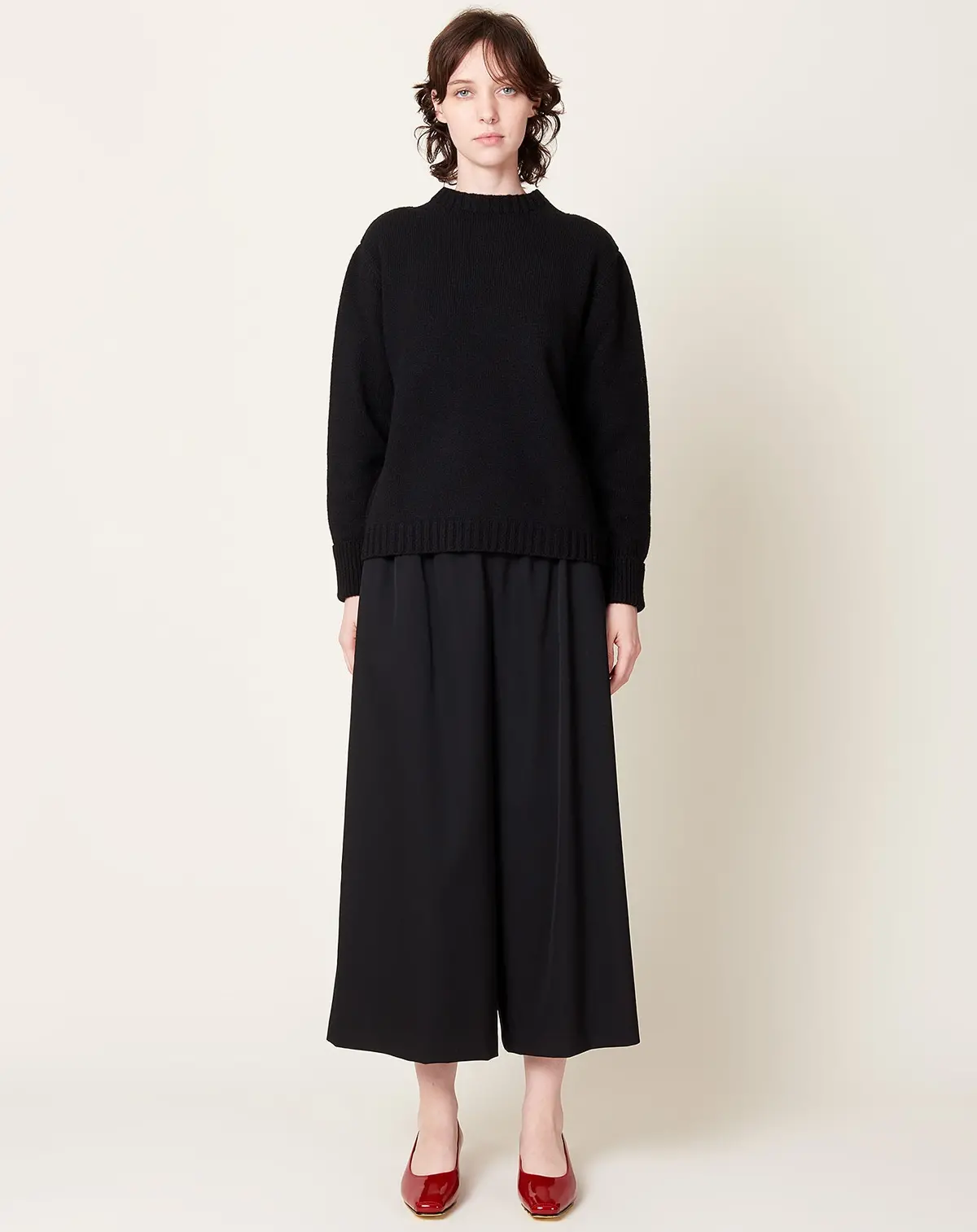 Glover Boat Neck Fisherman Sweater In Black 1