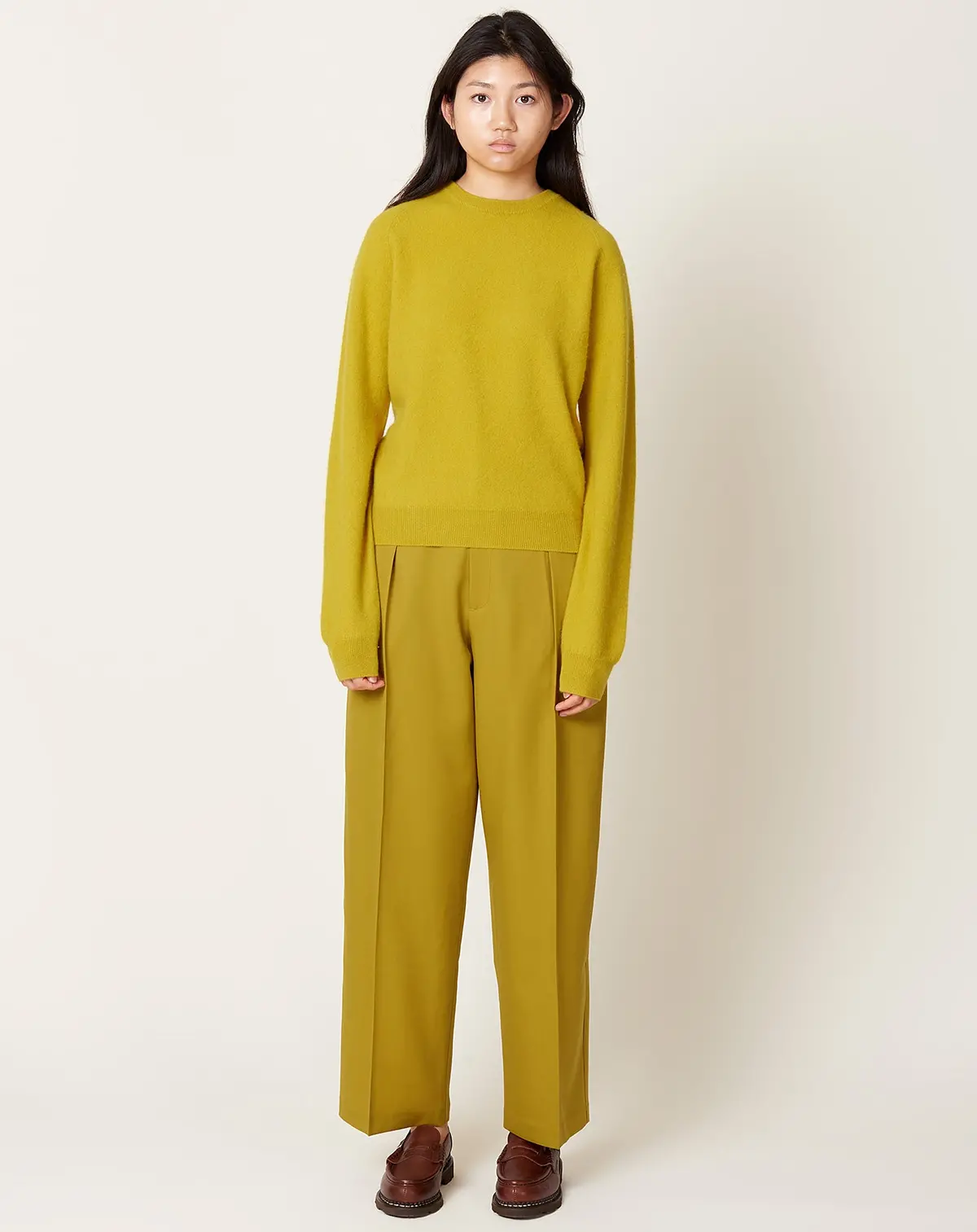 Houghton Pleated Trouser In Chartreuse 1