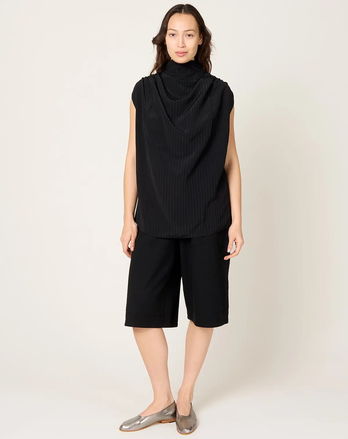 Penny Draped Top In Striped Viscose 1