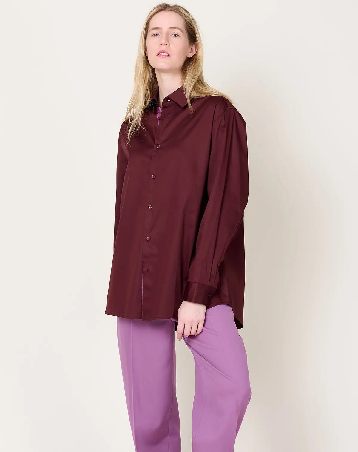 Signature Button Down In Burgundy 1