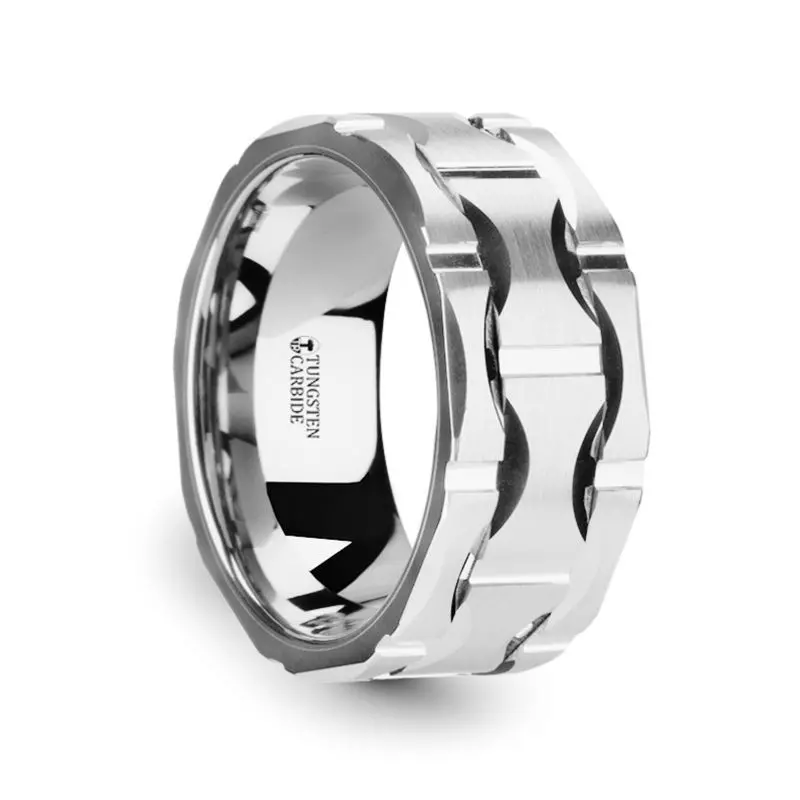 Kanye | Tungsten Ring Moon Grooves 2