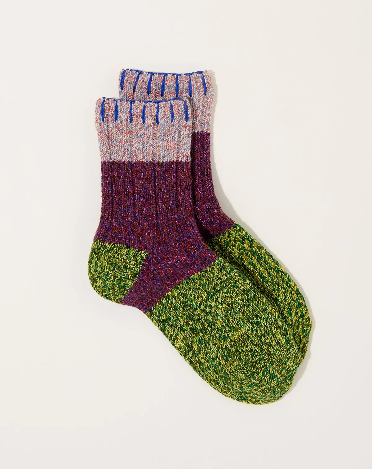 56 Yarns Grandrelle Gogh Hobo-Stitch Socks In Green 1