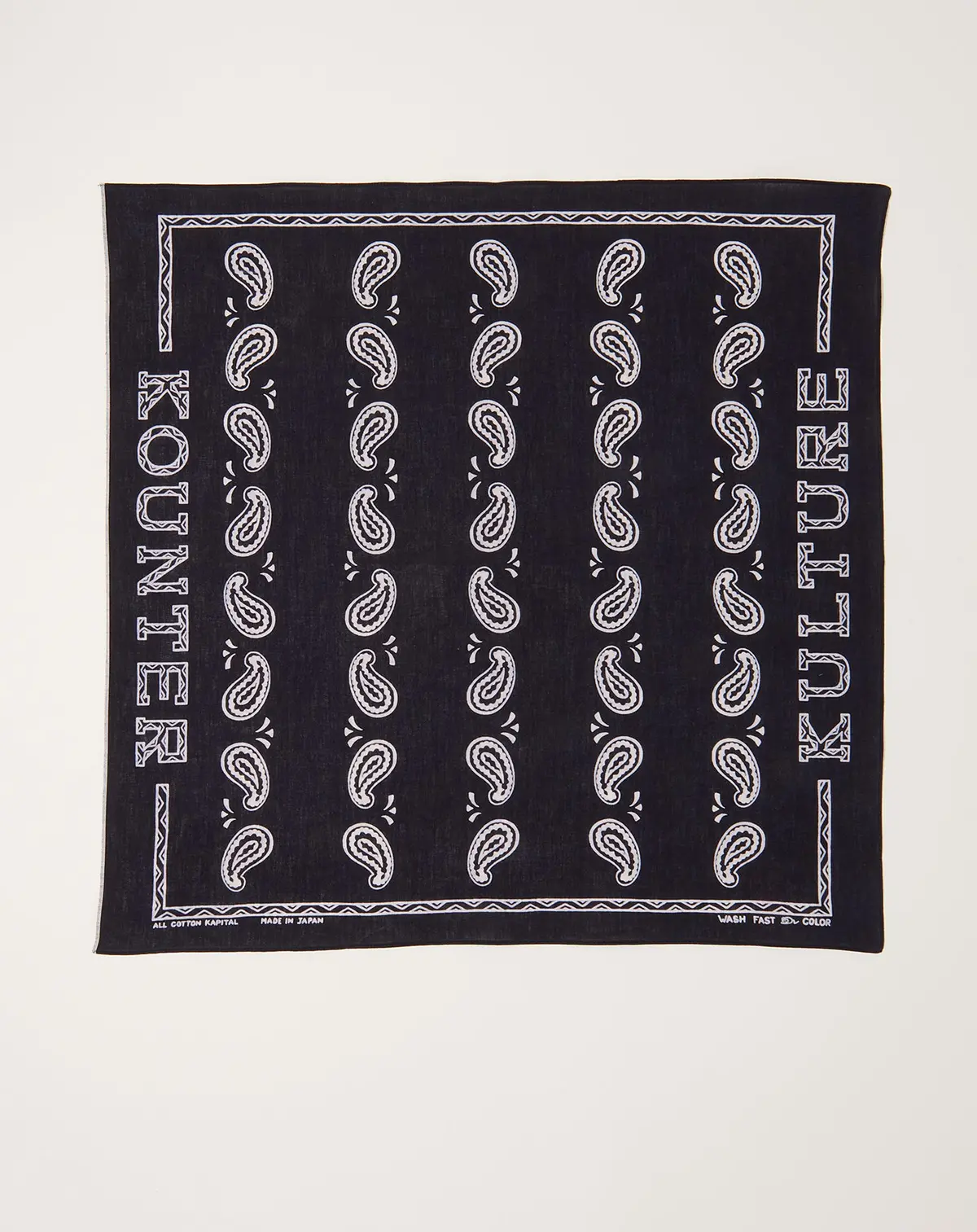 Fastcolor Selvedge Bandana (Kounter Kulture Pecos Paisley) In Black 1