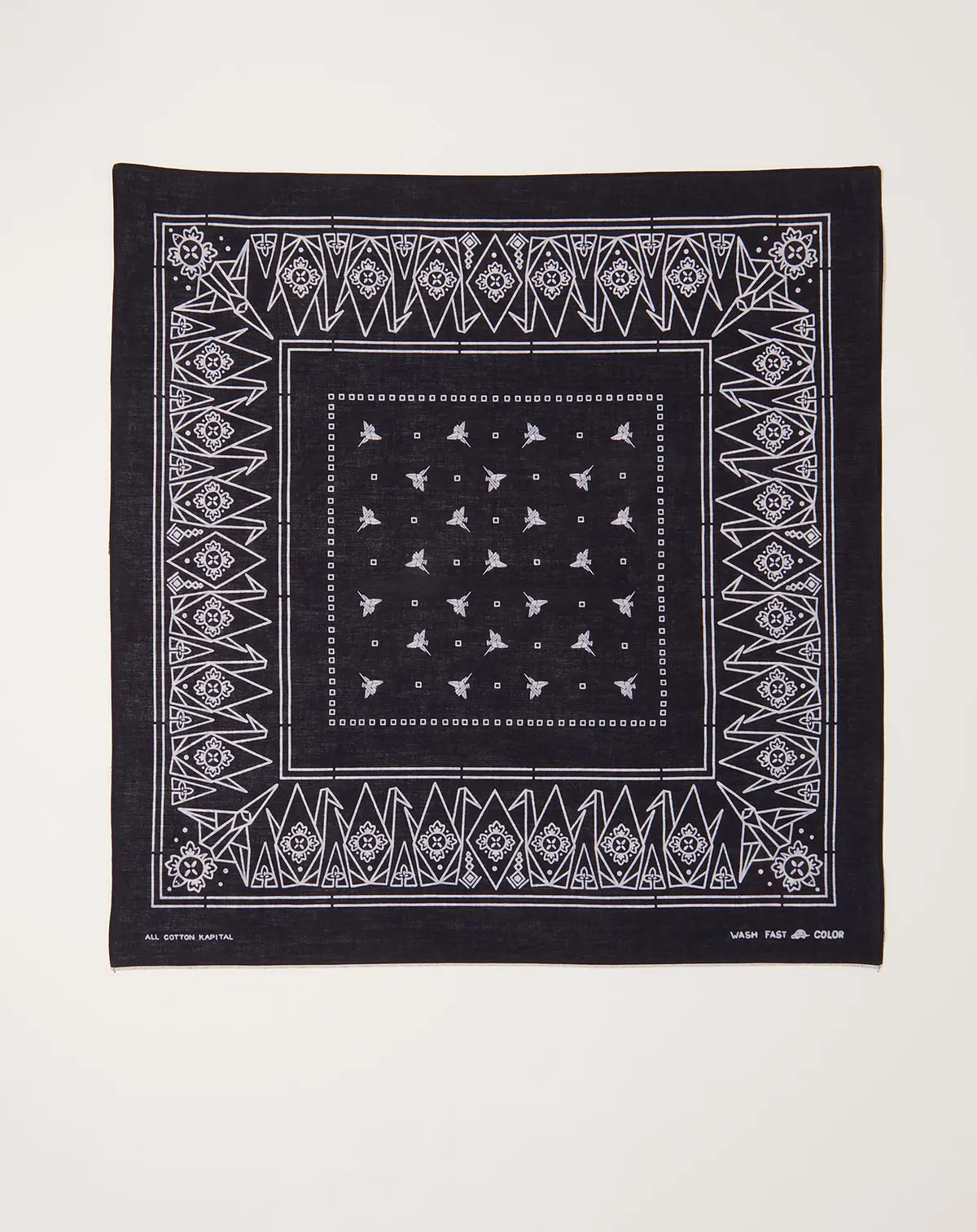 Fastcolor Selvedge Bandanna (Origami) In Black 1