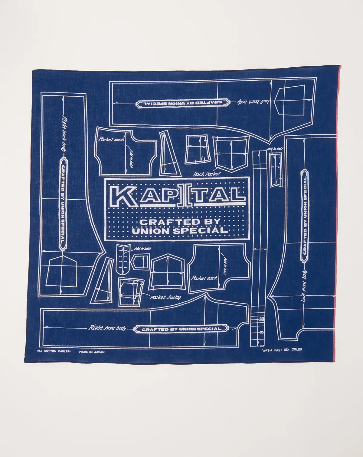 Fastcolor Selvedge Bandana (Barbie Pattern) In Navy 1