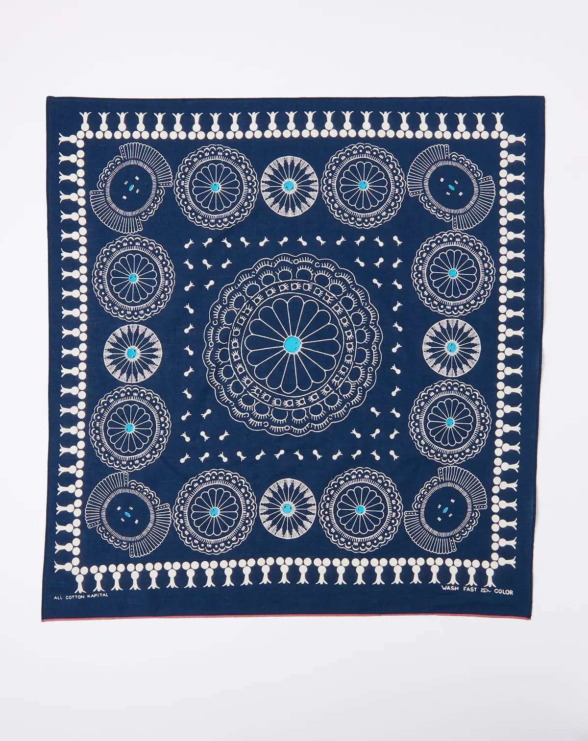 Fastcolor Selvedge Concho Bandana In Navy 1