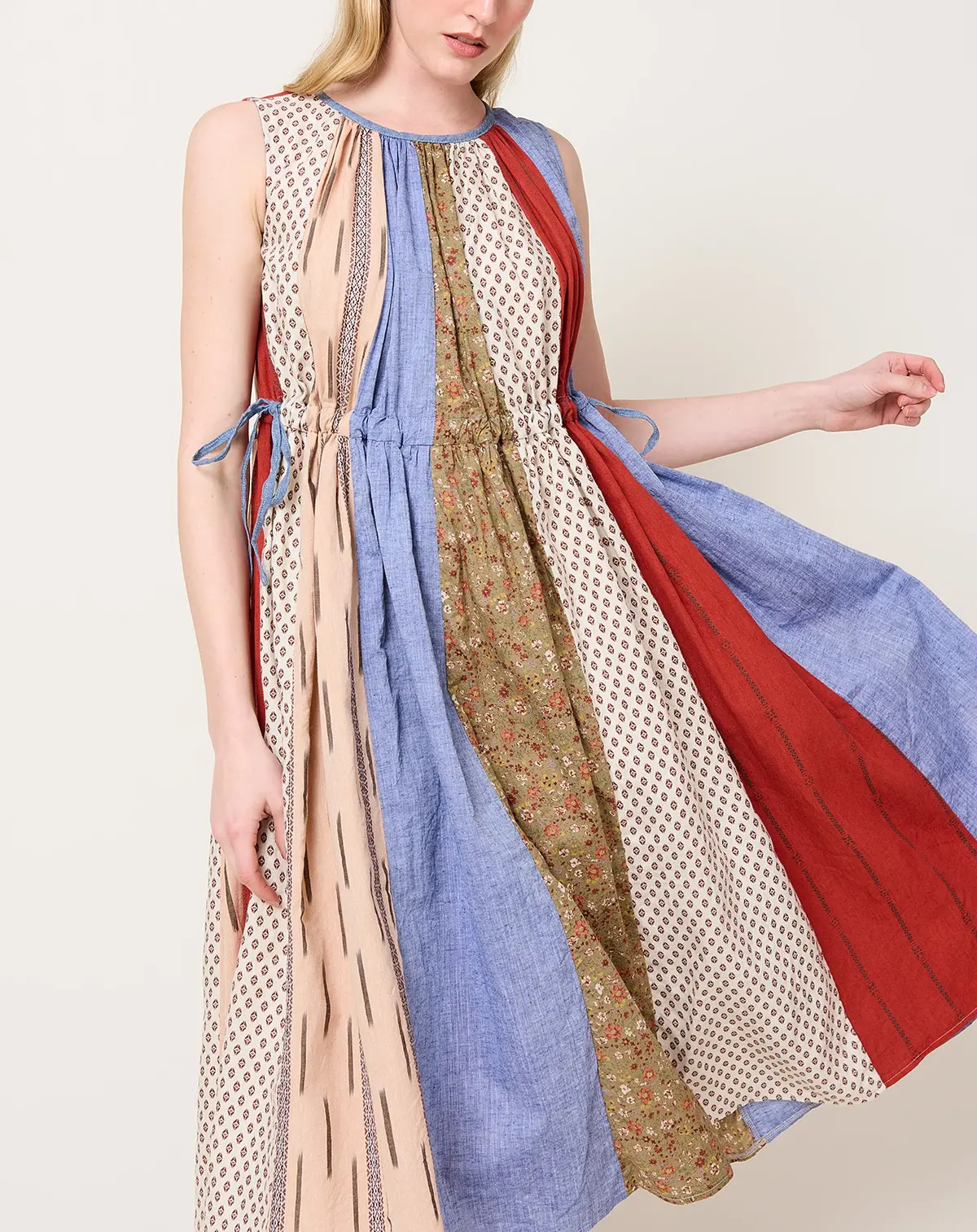 Patchwork Kahlo Dress In Tricolor 1