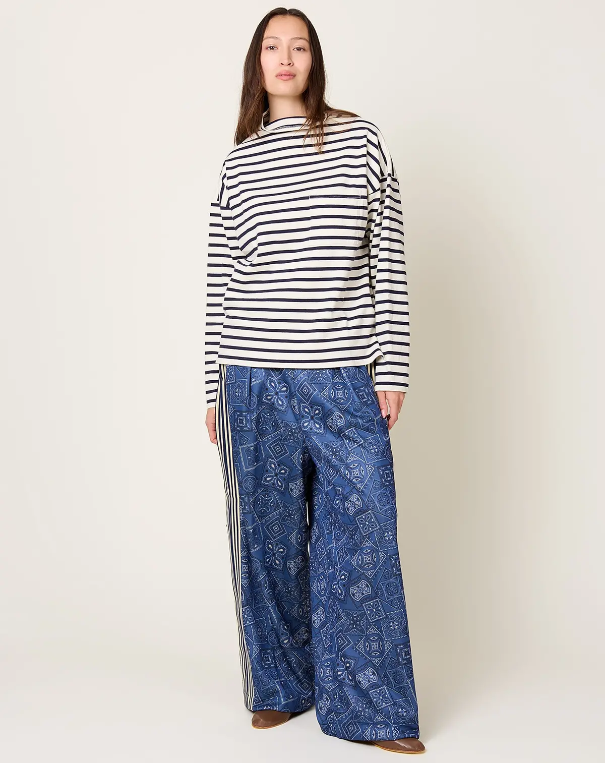 Cookie Bandana Baggy Track Pants In Navy 1