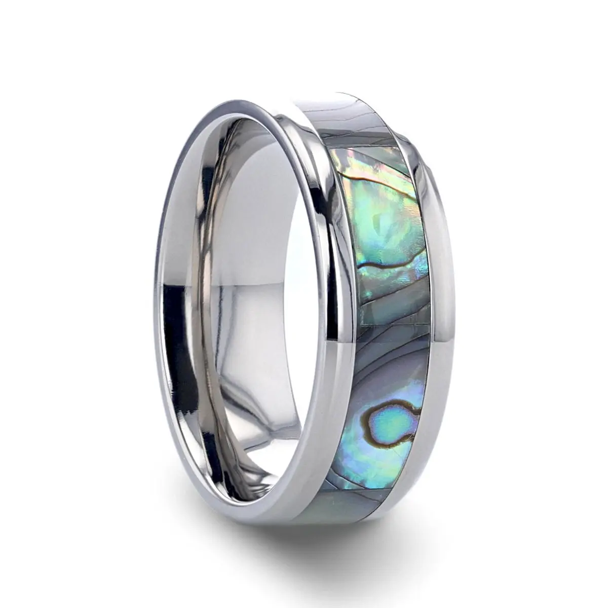 Kaui | Titanium Ring Pearl Inlay 1