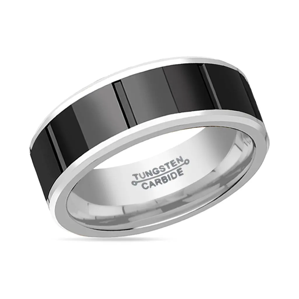 Konstantine | Tungsten Ring Black Ceramic Inlay 2