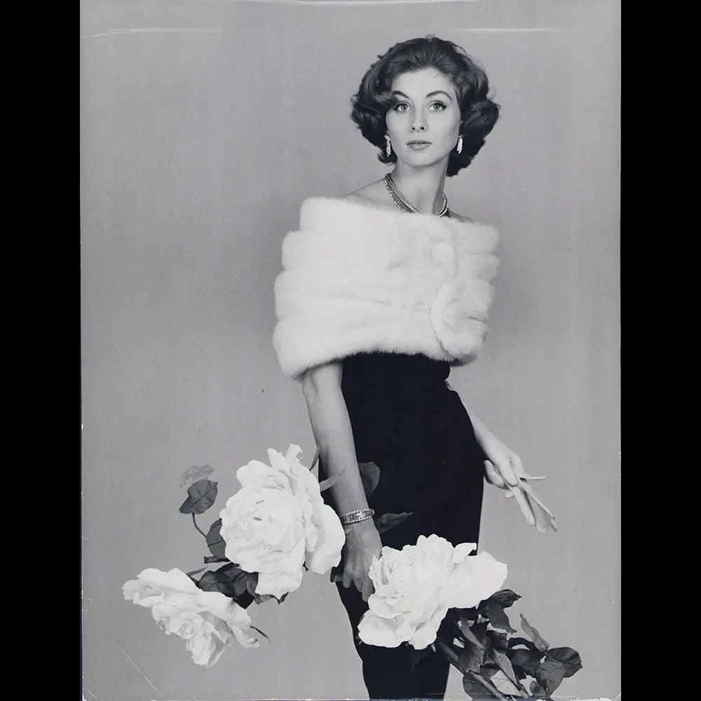 Max Reby - Robe Et Vison Blanc, Tirage De Tom Kublin (1960S) 1