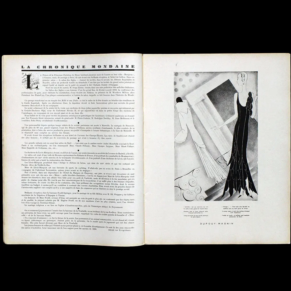 L’Art Et La Mode (5 Février 1930), Couverture De Soulié 2