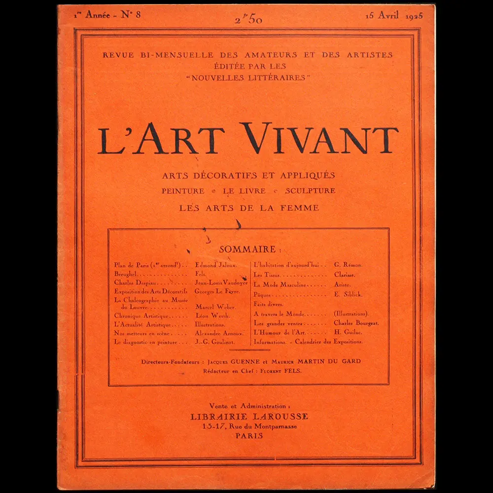 L'art Vivant (15 Avril 1925) 1