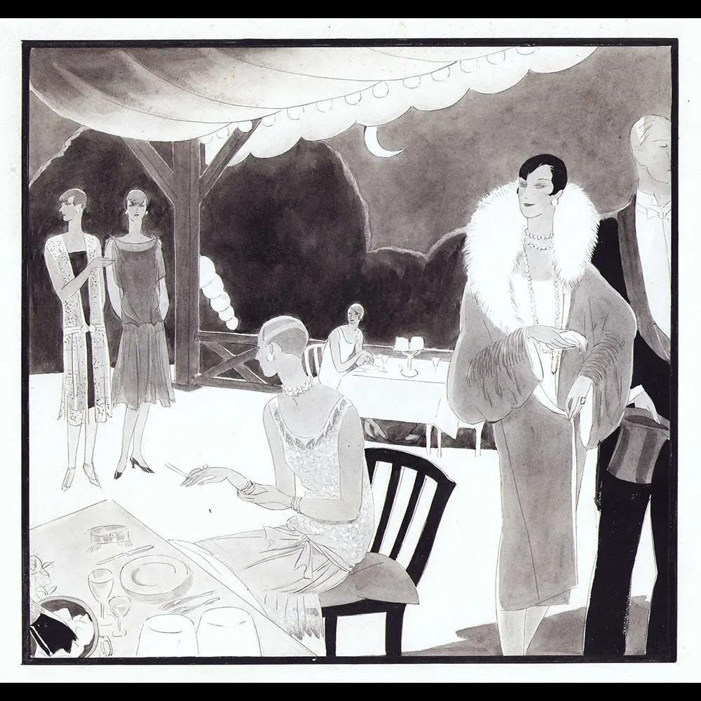 Premet - Dîner Au Clair De Lune, Dessin De L'hom Pour Femina (1926) 2