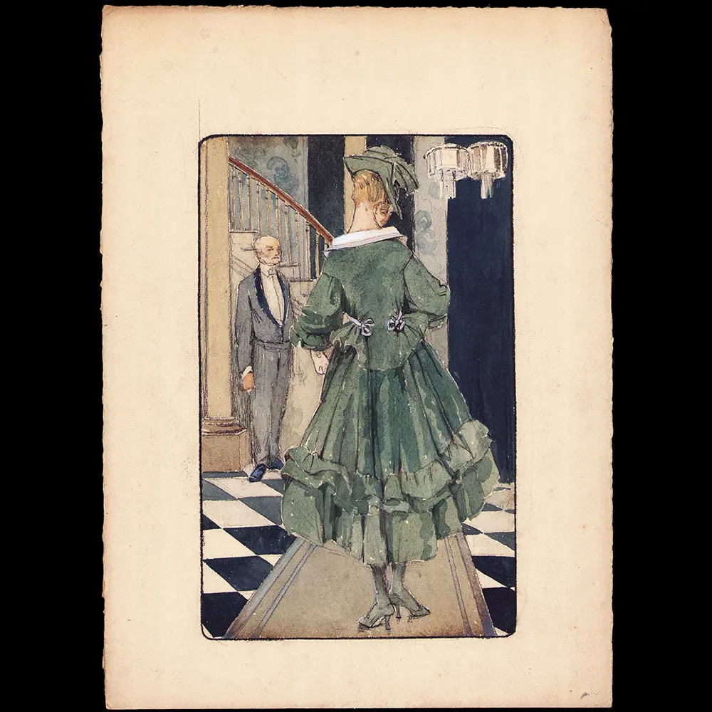 L'elégante En Visite, Dessin De L'hom Pour Une Revue De Mode (Circa 1915) 2