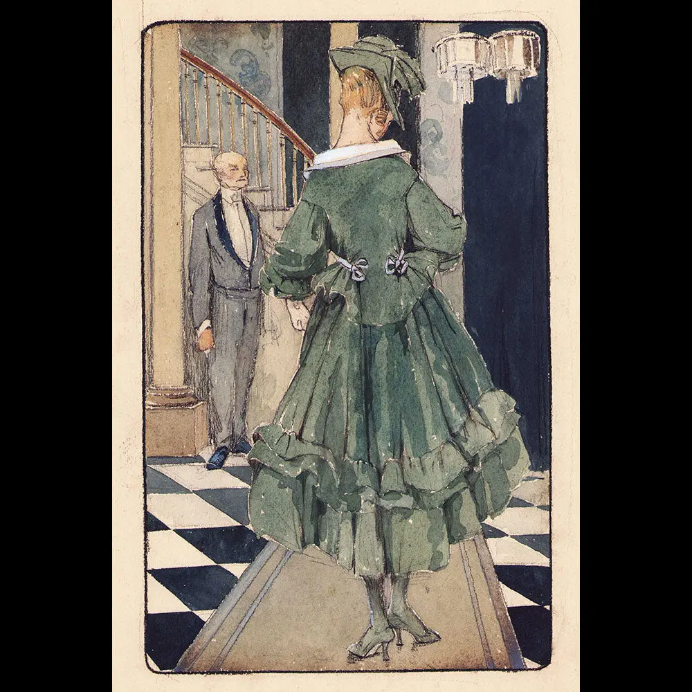 L'elégante En Visite, Dessin De L'hom Pour Une Revue De Mode (Circa 1915) 1