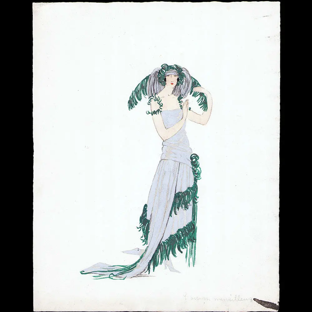L'hom - L'oiseau Merveilleux, Dessin Pour Une Revue De Mode (1920S) 1