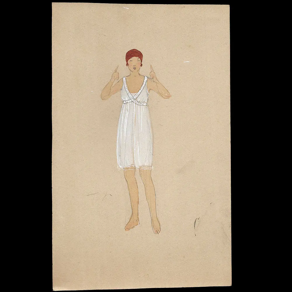 Elégante En Lingerie, Dessin De L'hom Pour Une Revue De Mode (1910S) 1