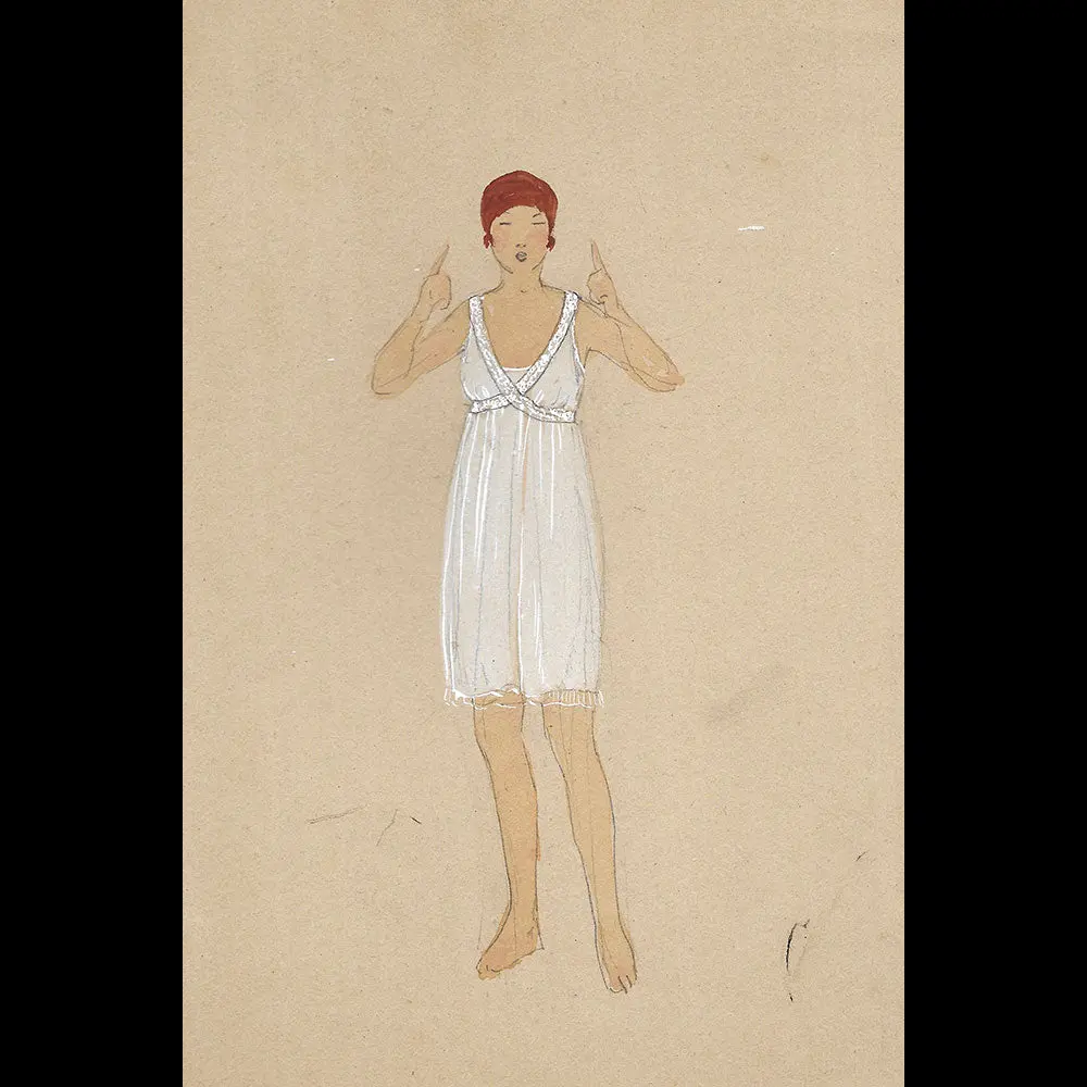 Elégante En Lingerie, Dessin De L'hom Pour Une Revue De Mode (1910S) 2