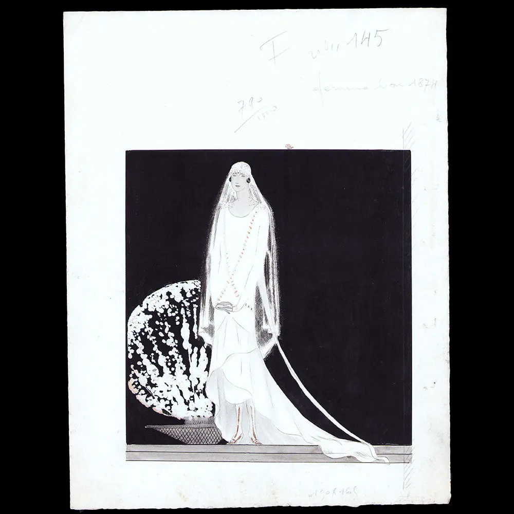 Jeanne Lanvin - Robe De Mariée, Dessin De L'hom Pour Femina (1925) 1