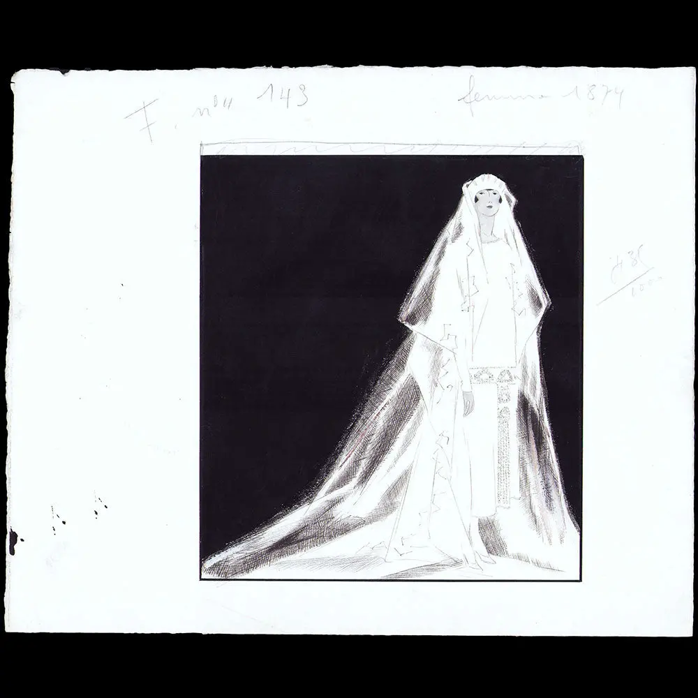 Jean Patou - Robe De Mariée, Dessin De L'hom Pour Femina (1925) 1
