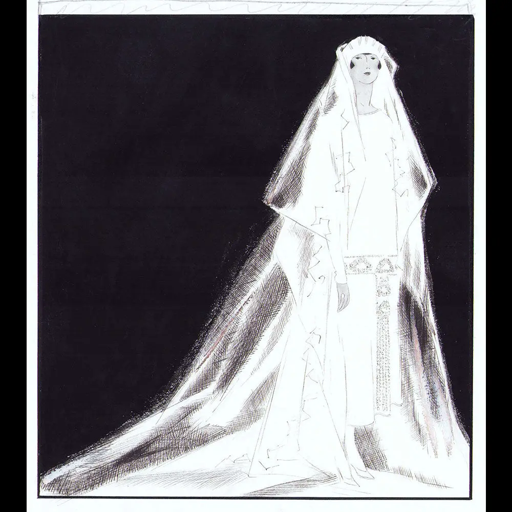 Jean Patou - Robe De Mariée, Dessin De L'hom Pour Femina (1925) 2