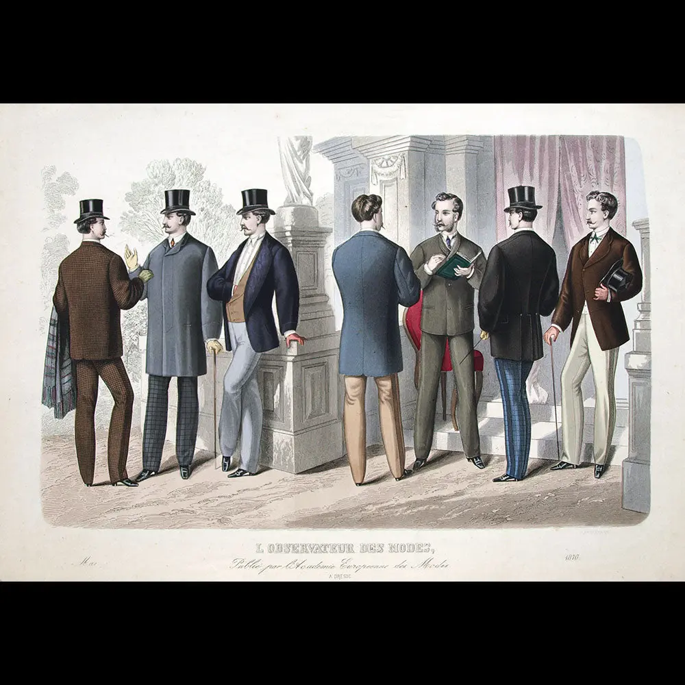L'observateur Des Modes, Gravure De Mode Masculine, Mai 1870 1