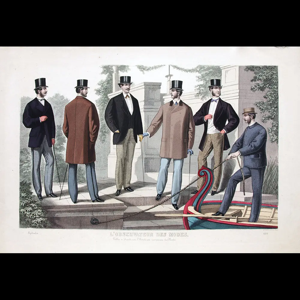 L'observateur Des Modes, Gravure De Mode Masculine, Septembre 1870 1