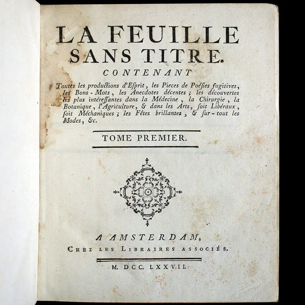 La Feuille Sans Titre - Réunion Des 181 Première Livraisons, Seize Gravures De Coiffures 1777 2