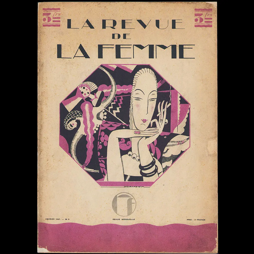 La Revue De La Femme, N°3 (Février 1927), Couverture De Desbarbieux 1