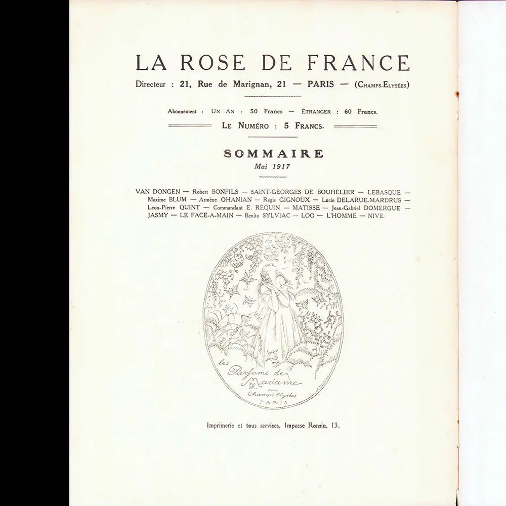 La Rose De France (Mai 1917), Couverture De Kees Van Dongen 2