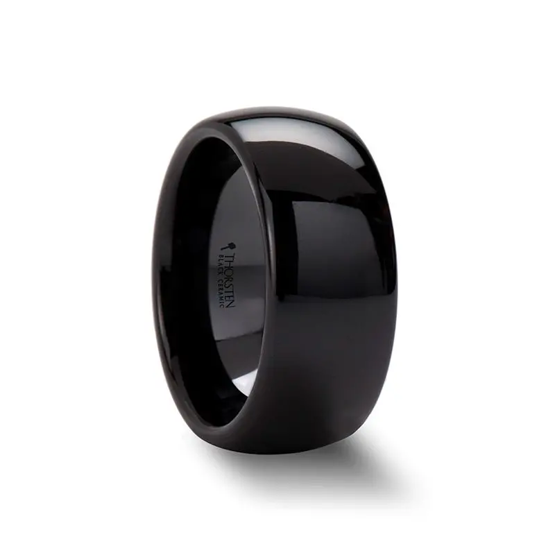 Landon | Ceramic Ring Black Domed 4