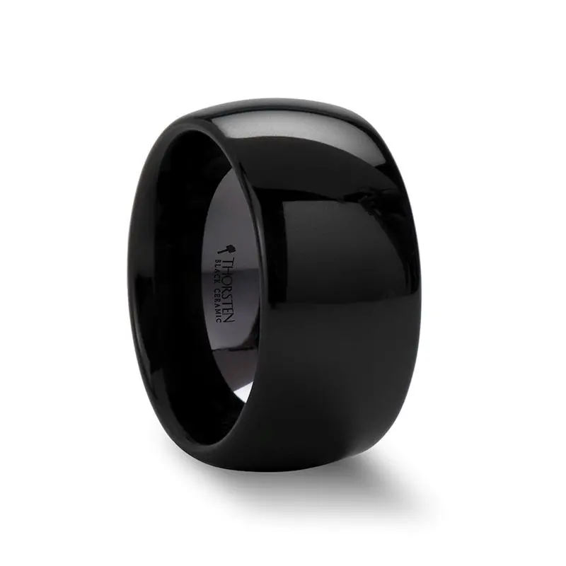 Landon | Ceramic Ring Black Domed 5