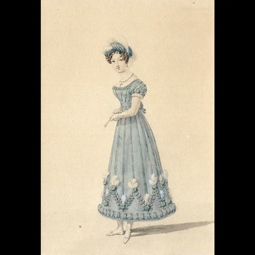 Dessin De Louis-Marie Lanté Pour Le Journal Des Dames Et Des Modes (1821) 1