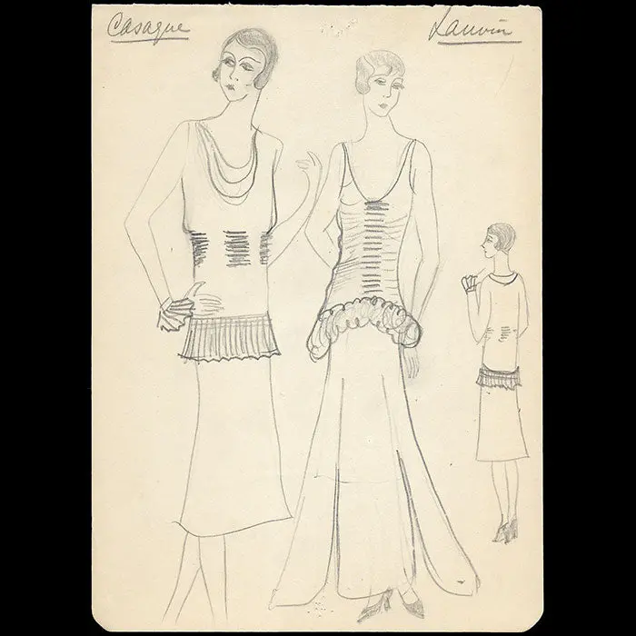 Lanvin - Dessin De La Robe Casaque (Circa 1925) 1