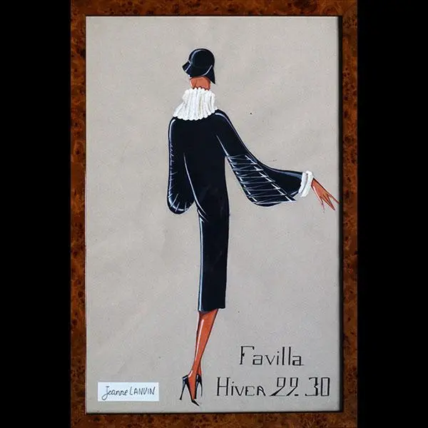 Jeanne Lanvin - Dessin Du Manteau Favilla, Hiver 1929-1930 1