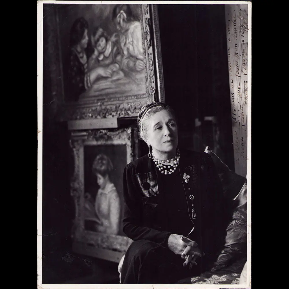 Constantin Joffé - Portrait De Jeanne Lanvin, Dédicacé Par La Couturière En 1938 1