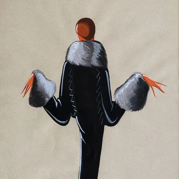 Jeanne Lanvin - Dessin Du Manteau Loup Garou, Hiver 1929-1930 2