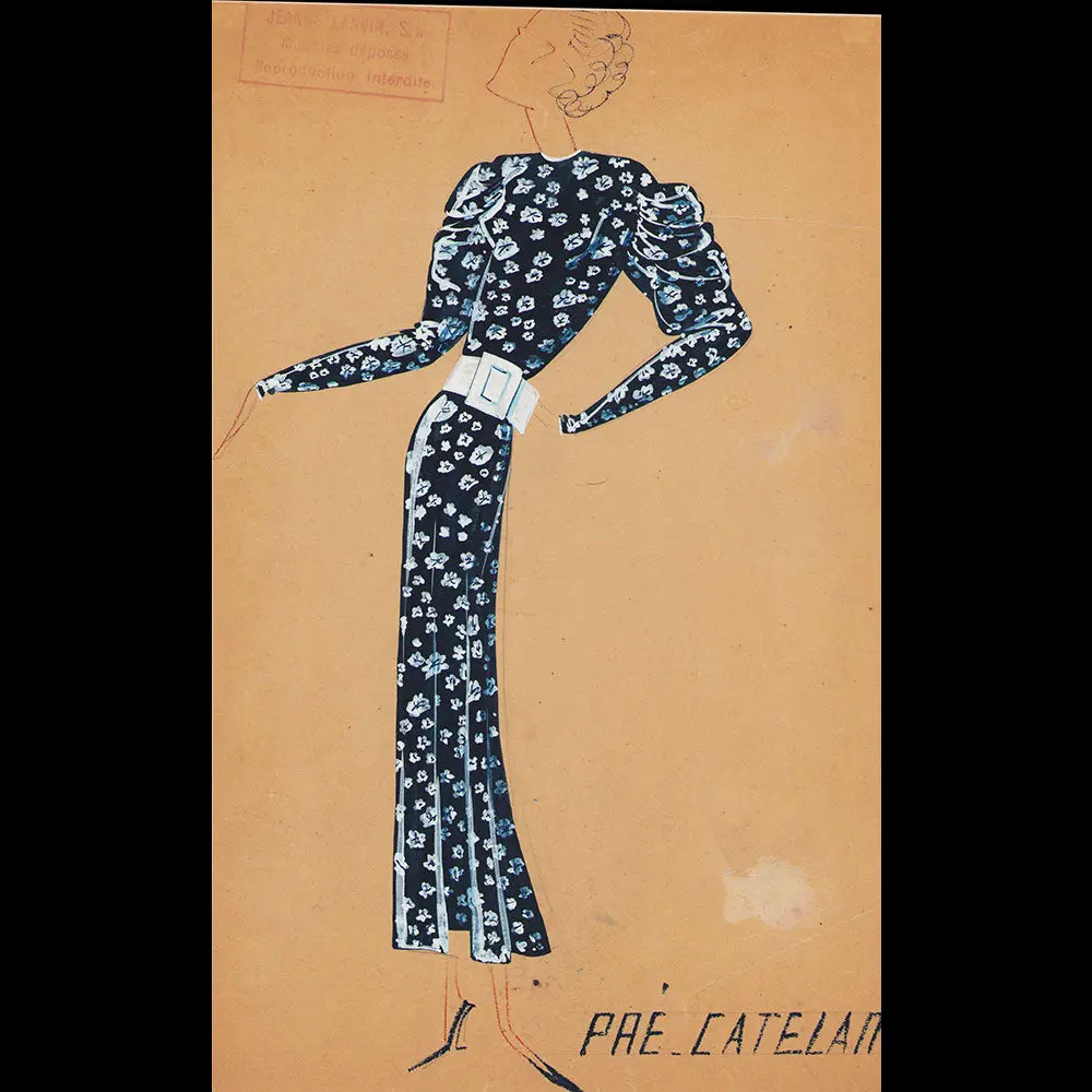 Jeanne Lanvin - Dessin De La Robe Pré Catelan, 1936 1