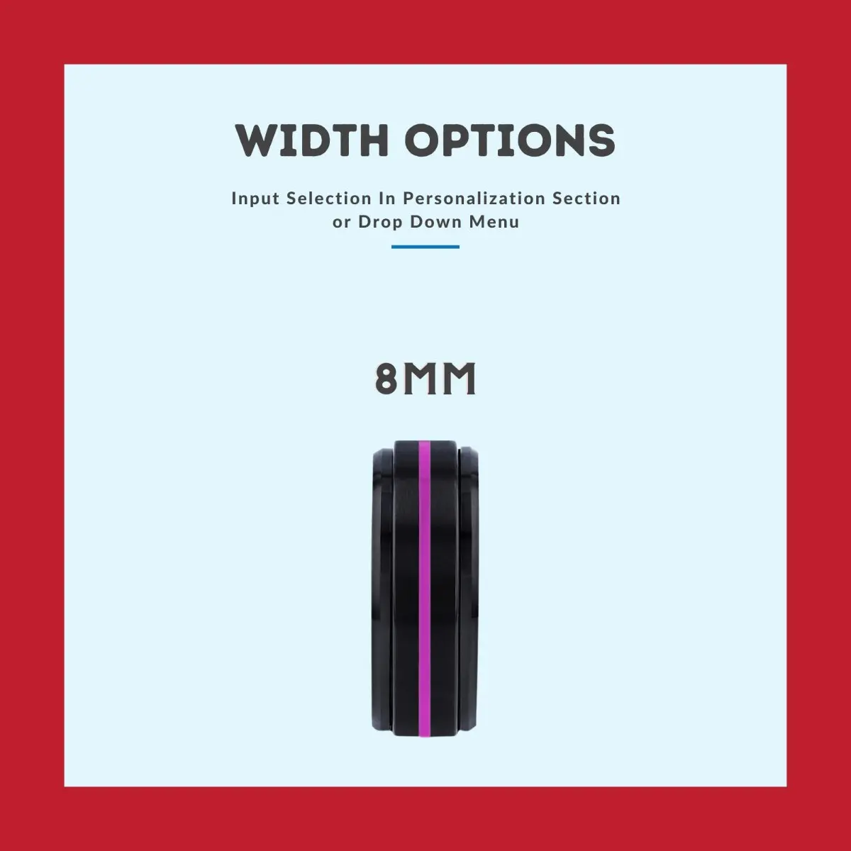 Launceston | Black & Red Wood, Black Tungsten Ring, Purple Groove, Stepped Edge 3