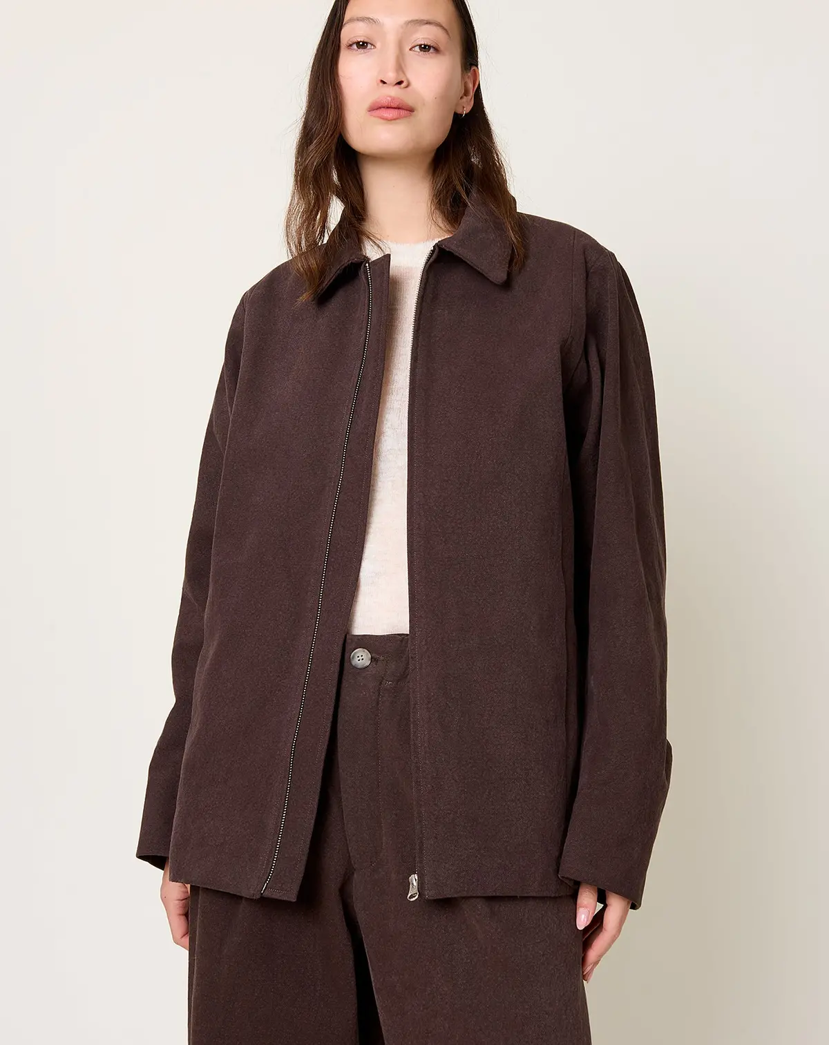 Canvas Work Jacket In Washed Soil 1