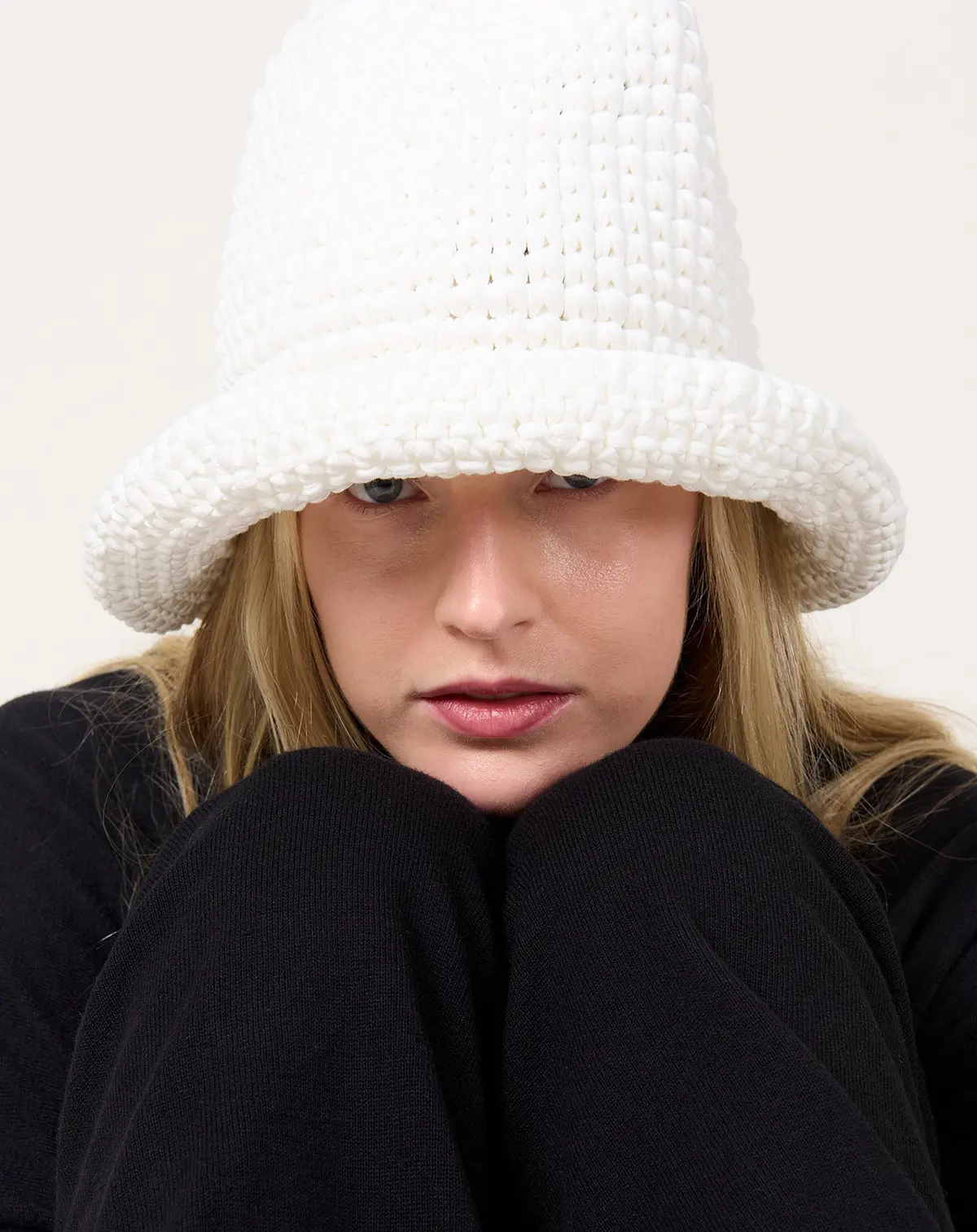 Crochet Jersey Hat In White 1
