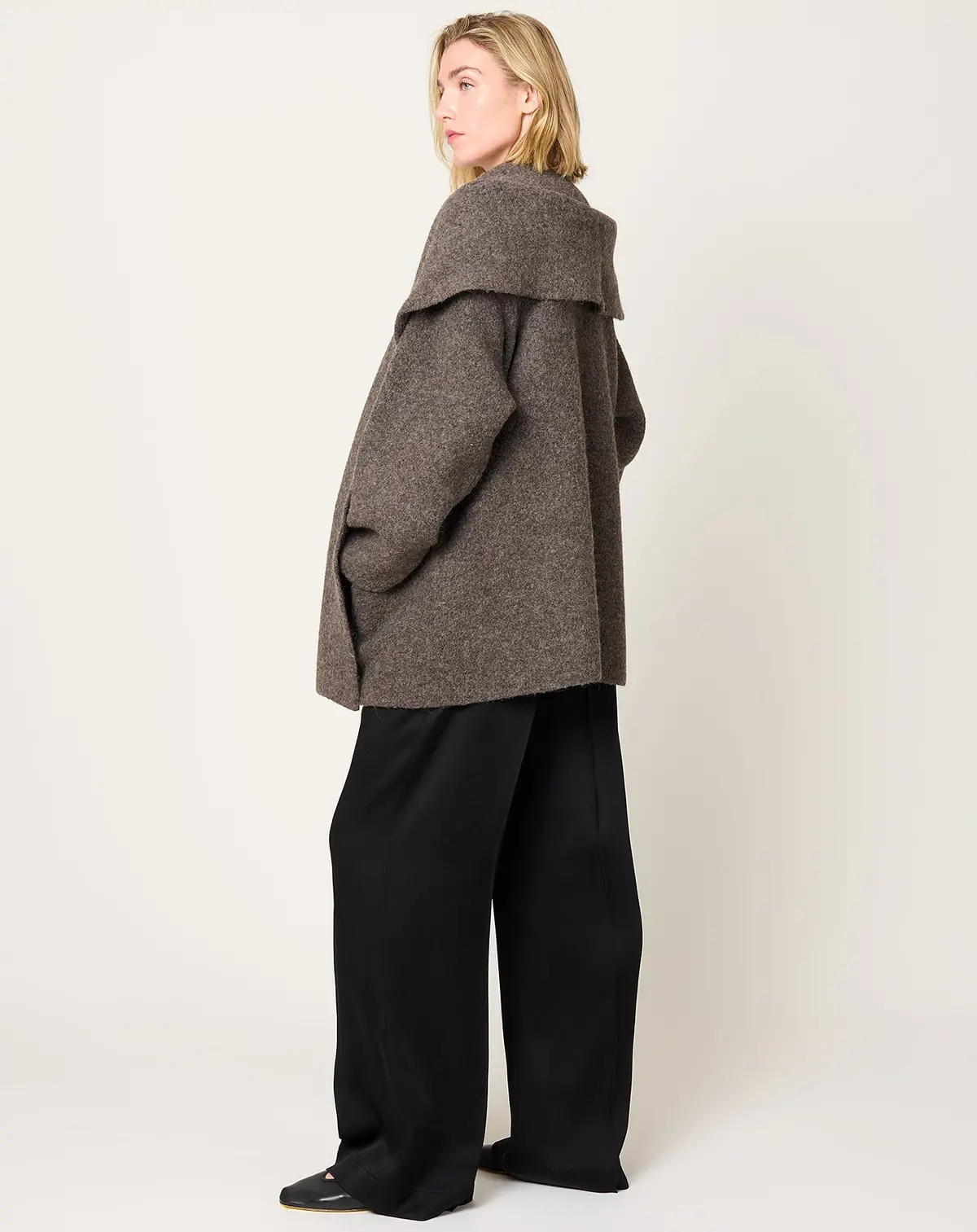 Double Face Coat In Blackened 1