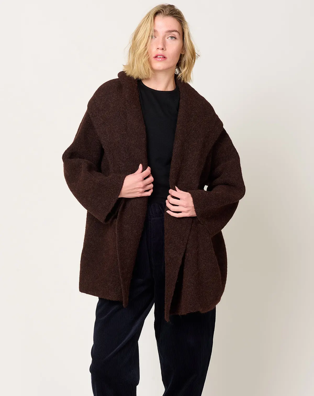 Double Face Coat In Merlot 1