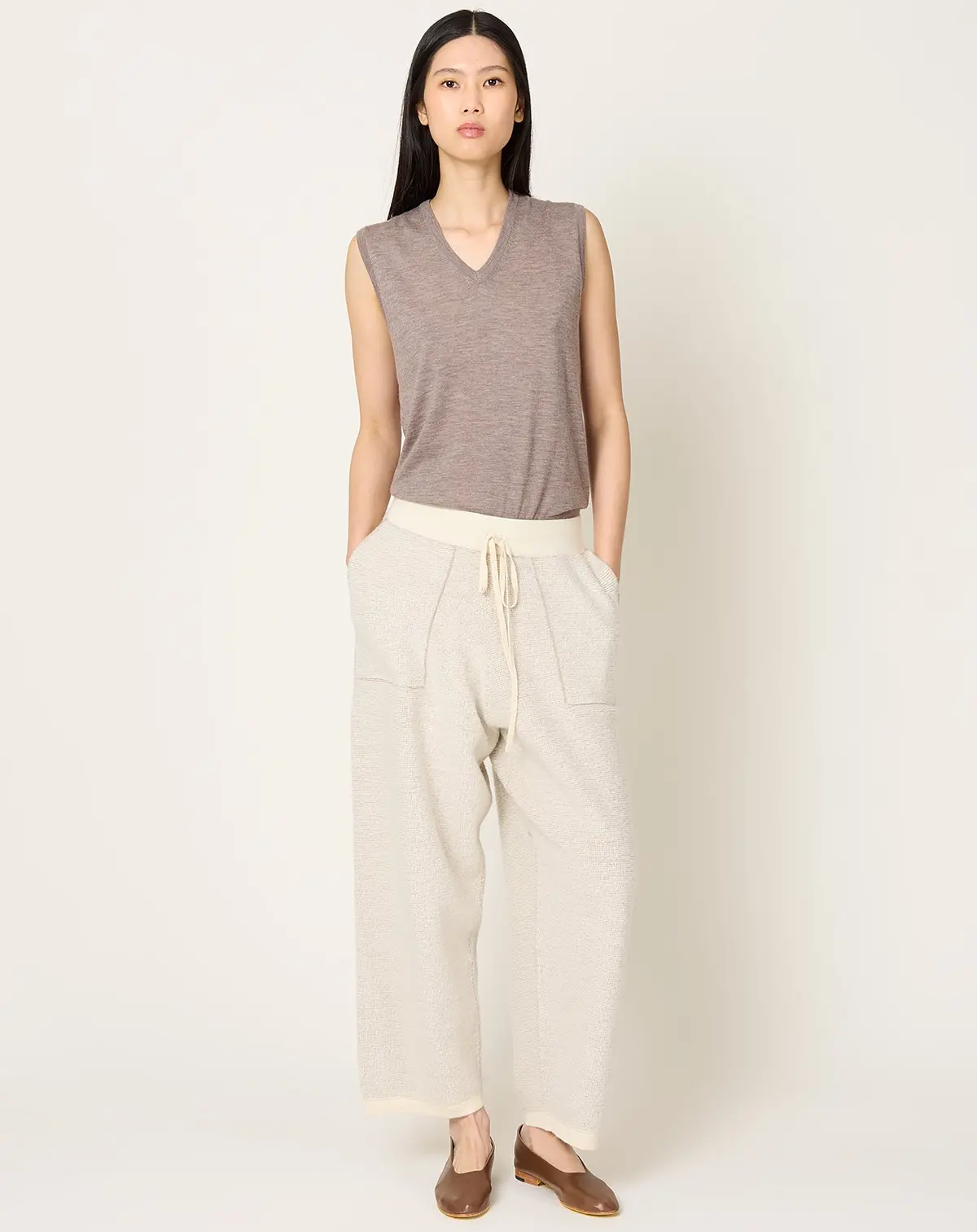 Fine Terry Trouser In Raw White 1