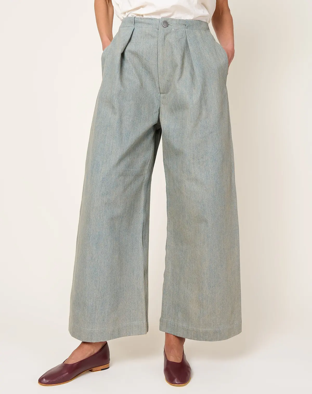 Frame Trouser In Dirty Blue 1